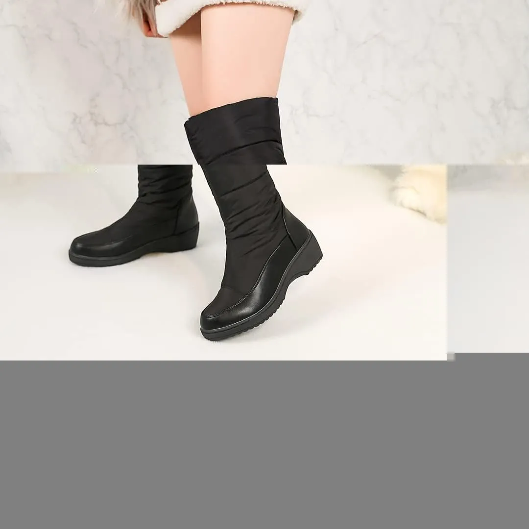 KUUTGG Women's Winter Over The Knee Thigh High Snow Boots Waterproof Rain Warm Fur Wide Calf Tall Snow Boot