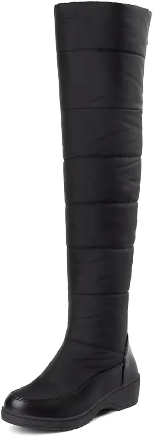KUUTGG Women's Winter Over The Knee Thigh High Snow Boots Waterproof Rain Warm Fur Wide Calf Tall Snow Boot