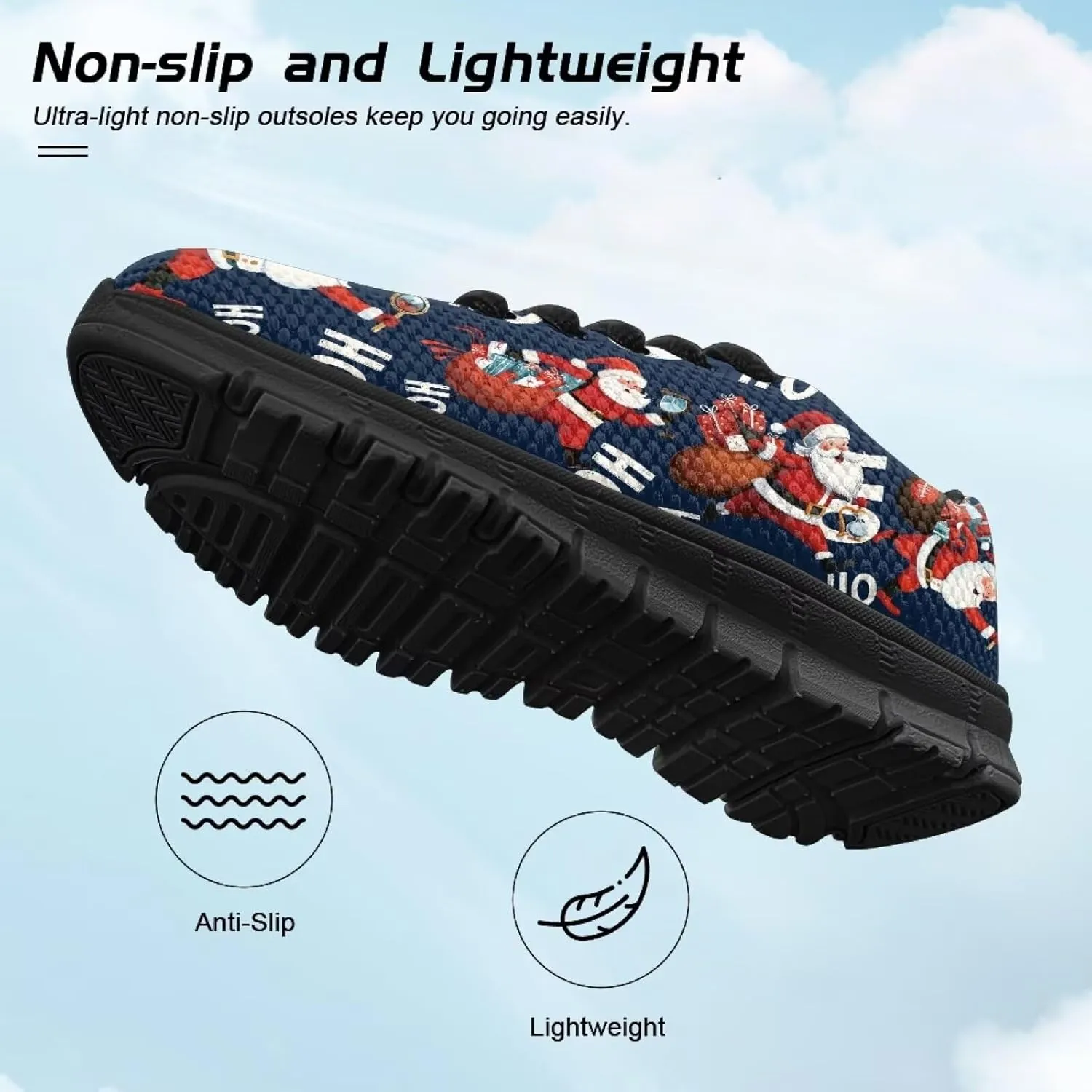 Lace-up Running Athletic Shoes Stylish Tennis Sneakers for Boys and Girls Lightweight Elastic Breathable Mesh Shoes for Christmas US Little Kid 11-13 Big Kid 1-5 Black Sole