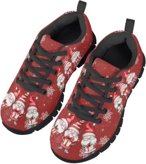 Lace-up Running Athletic Shoes Stylish Tennis Sneakers for Boys and Girls Lightweight Elastic Breathable Mesh Shoes for Christmas US Little Kid 11-13 Big Kid 1-5 Black Sole