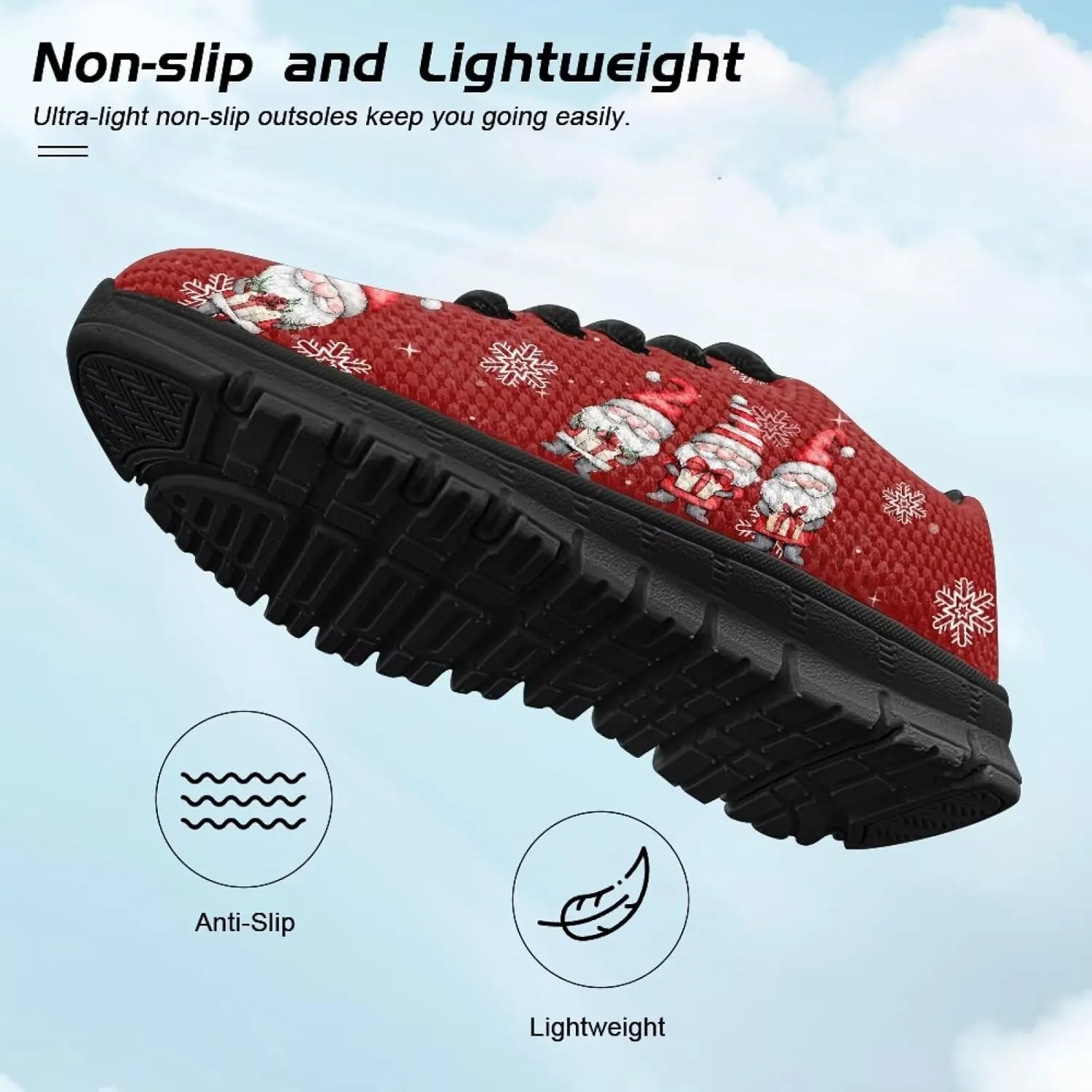 Lace-up Running Athletic Shoes Stylish Tennis Sneakers for Boys and Girls Lightweight Elastic Breathable Mesh Shoes for Christmas US Little Kid 11-13 Big Kid 1-5 Black Sole