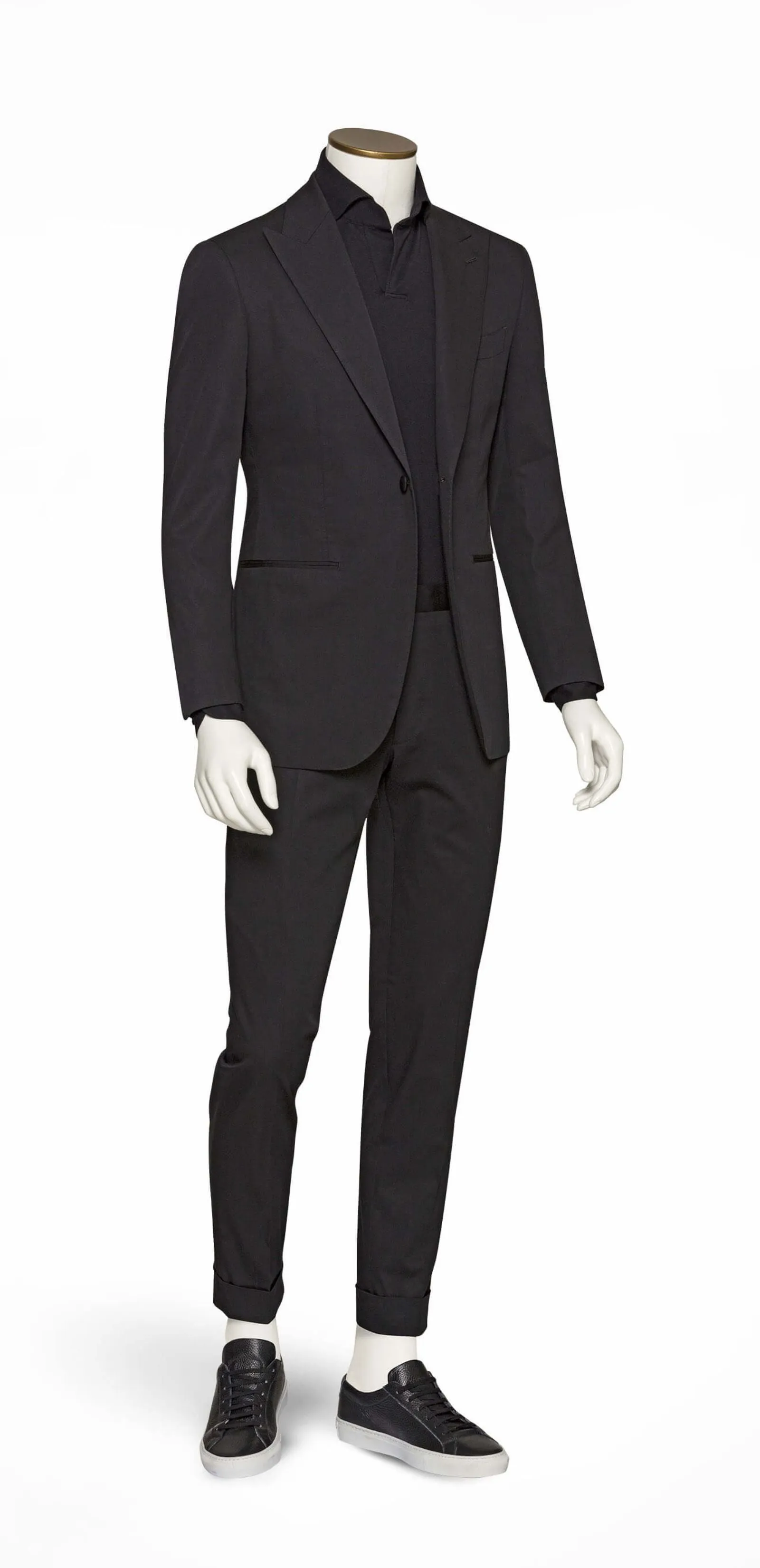 Larusmiani Black Cotton Stretch Fine Gabardine