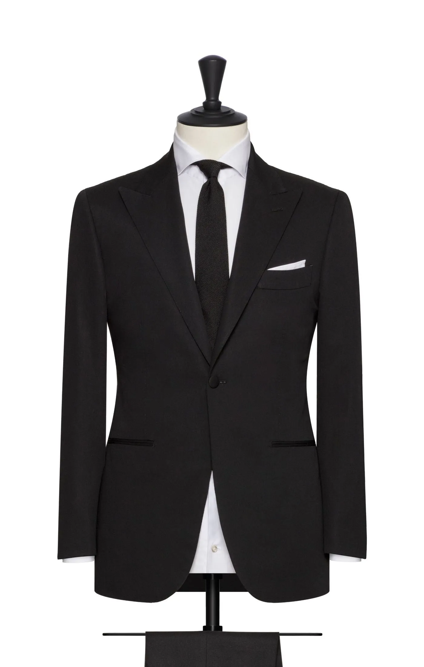Larusmiani Black Cotton Stretch Fine Gabardine
