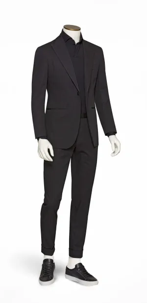 Larusmiani Black Cotton Stretch Fine Gabardine