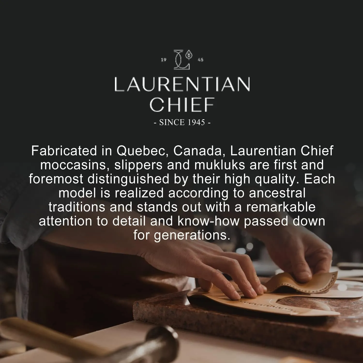 Laurentian Chief Moccasin with 8-Hole Collar for Men  Stylish and Comfortable House Slippers with Brown Rubber Sole  Leather Indoor and Outdoor Slippers