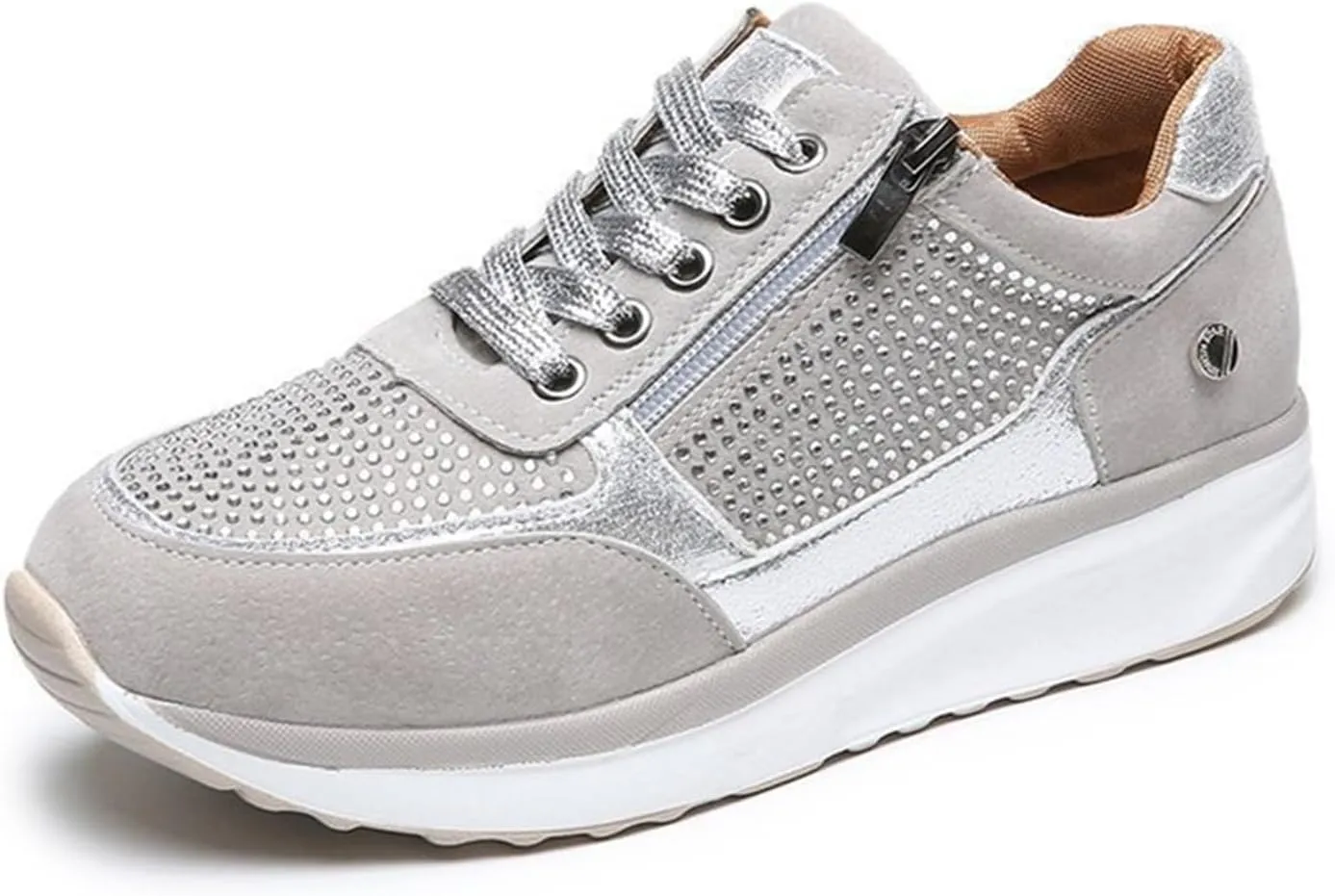 Lausiuoe Womens Shoes Slip On Sneakers,Womens Walking Shoes Lightweight Running Shoes Womens Tennis Shoes Non Slip Breathable Mesh Air Cushion Sneakers for Gym Workout Sports