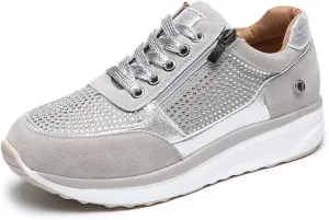 Lausiuoe Womens Shoes Slip On Sneakers,Womens Walking Shoes Lightweight Running Shoes Womens Tennis Shoes Non Slip Breathable Mesh Air Cushion Sneakers for Gym Workout Sports