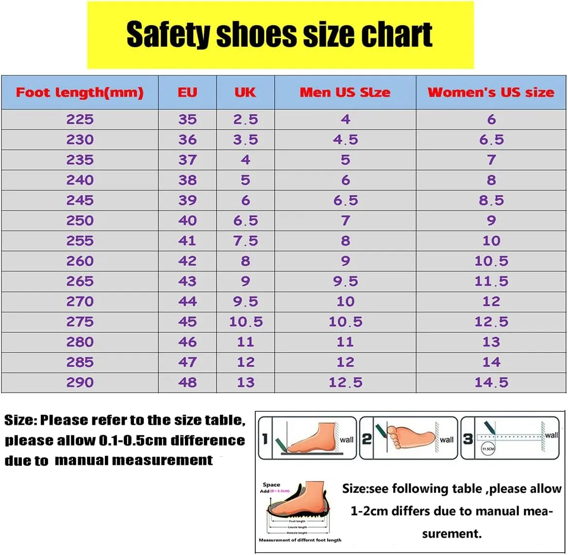 Lightweight Fashion Breathable Work Sneakers,is Also Ideal for Walking, Hiking, Industrial, Construction, Working, Outdoor Sports etc,