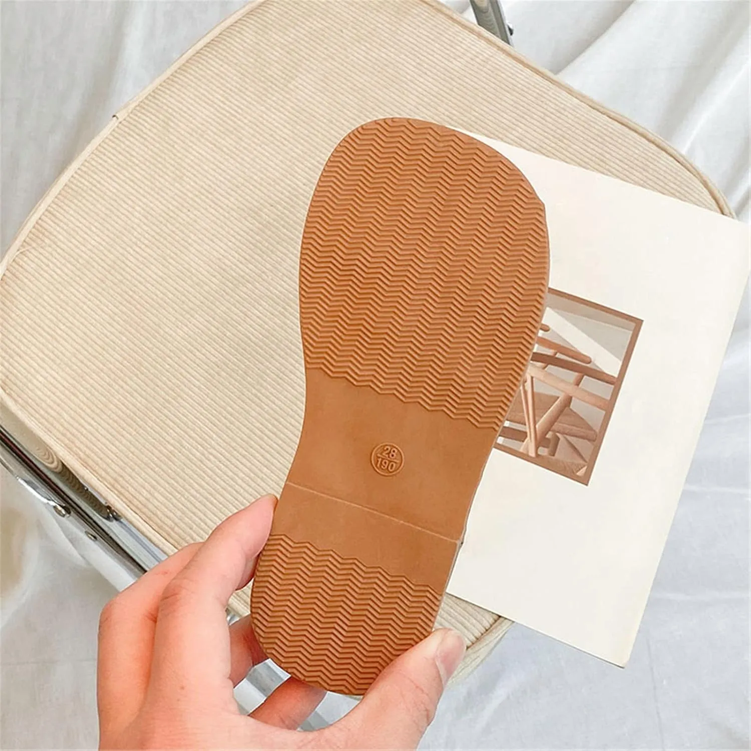 Little Kid Girls Sandals Open Toe Ankle Strap Rhinestones Sandals Cute Flat Dress Sandals Summer Beach Casual Shoes (Beige, 3 Big Kids)