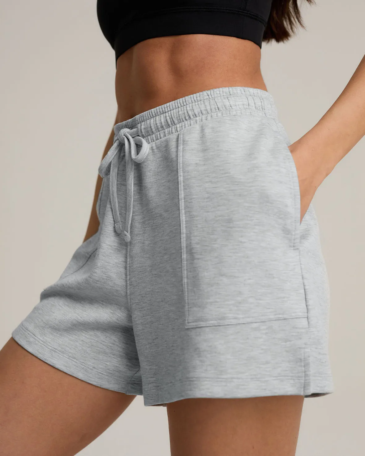 LuxeComfort Scuba Shorts- Grey Marl