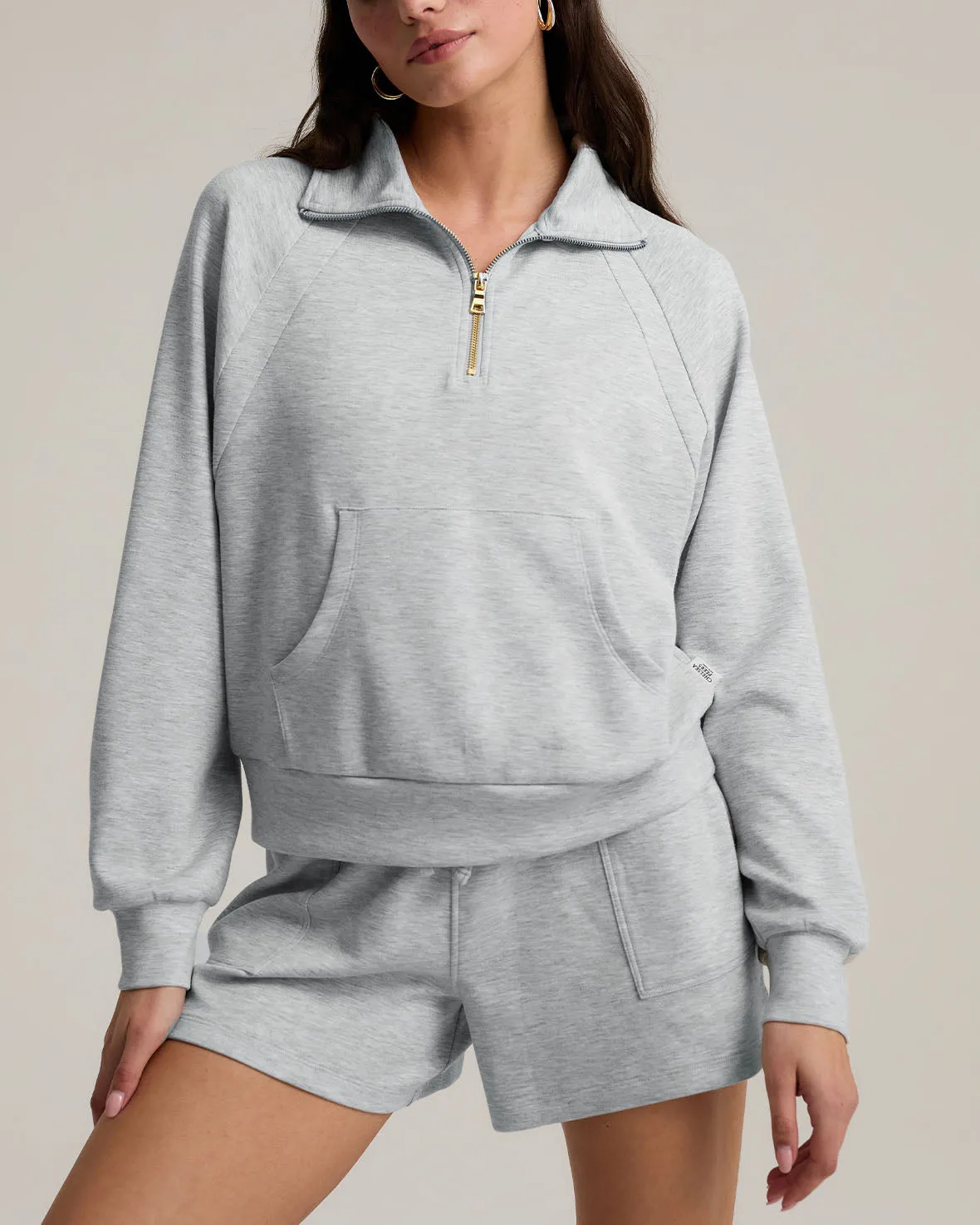 LuxeComfort Scuba Shorts- Grey Marl