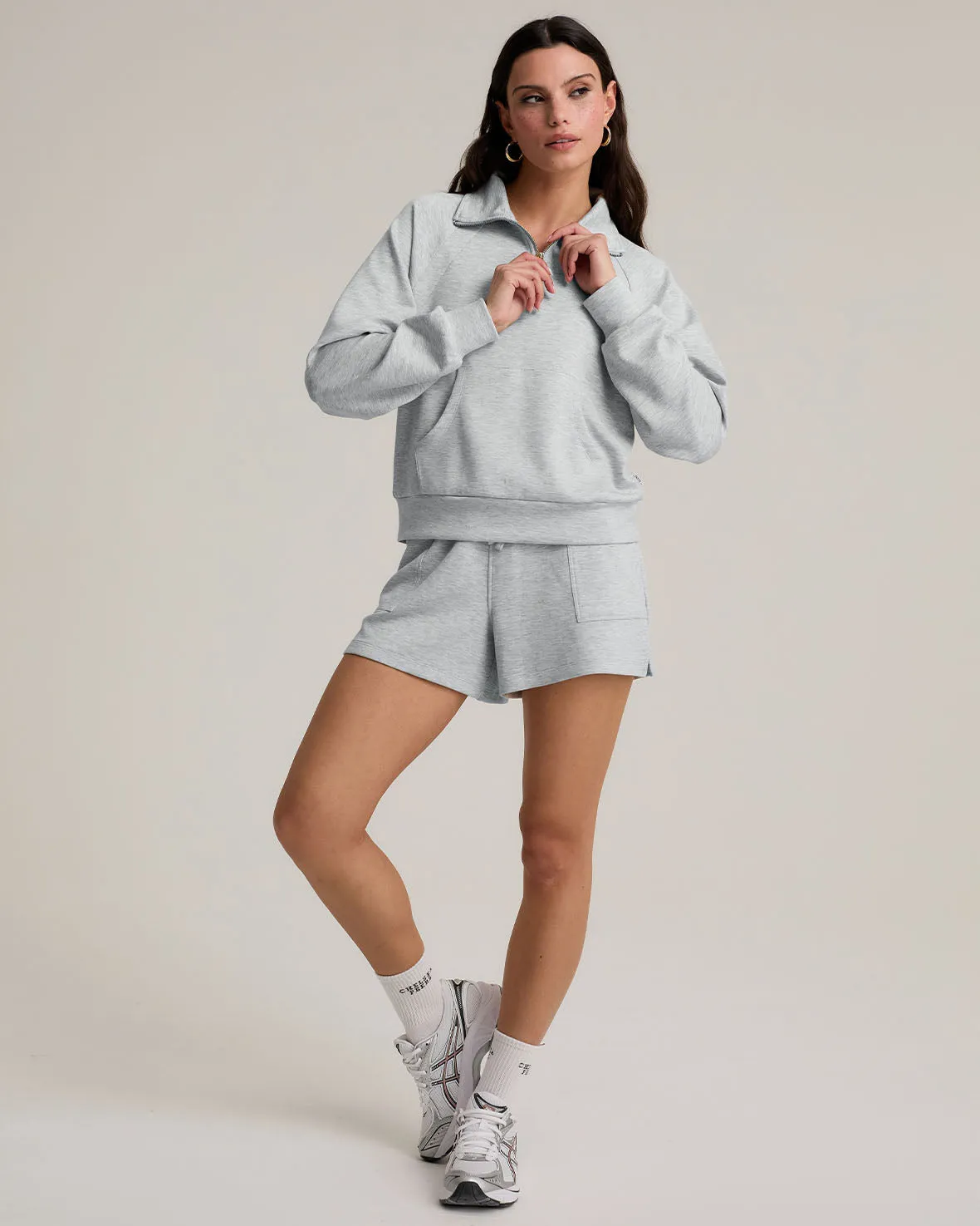 LuxeComfort Scuba Shorts- Grey Marl