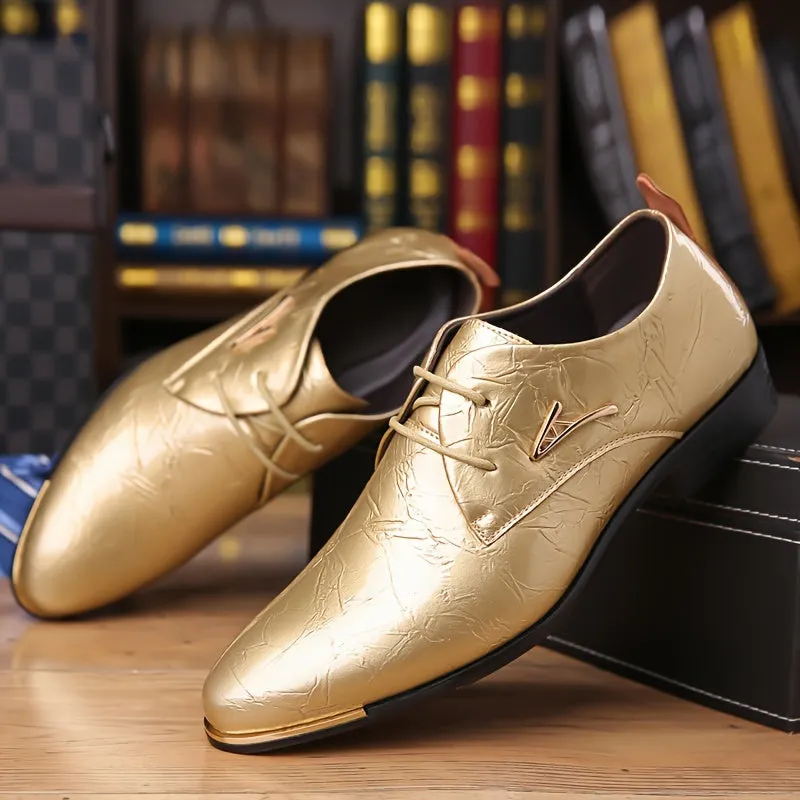 Men's Elegant Comfortable Lace-Up Formal Shoes With Rubber Sole