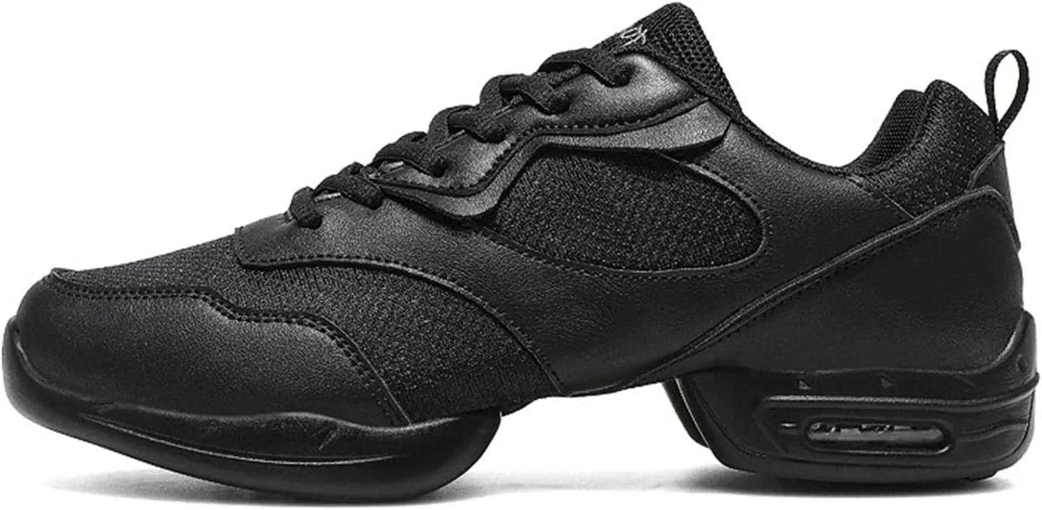 Men's Fashion Air Cushion Dance Shoes Sneakers Latin Jazz Ballroom Lace Up Dance Shoes Stylish Round Toe Platform Breathable Soft Bottom Outdoor Ballet Shoes for Men