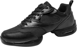 Men's Fashion Air Cushion Dance Shoes Sneakers Latin Jazz Ballroom Lace Up Dance Shoes Stylish Round Toe Platform Breathable Soft Bottom Outdoor Ballet Shoes for Men