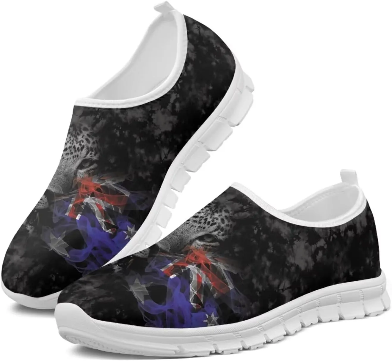 Men's Fashion Sneakers Slip On Walking Loafers Travel ShoesWhite Sole