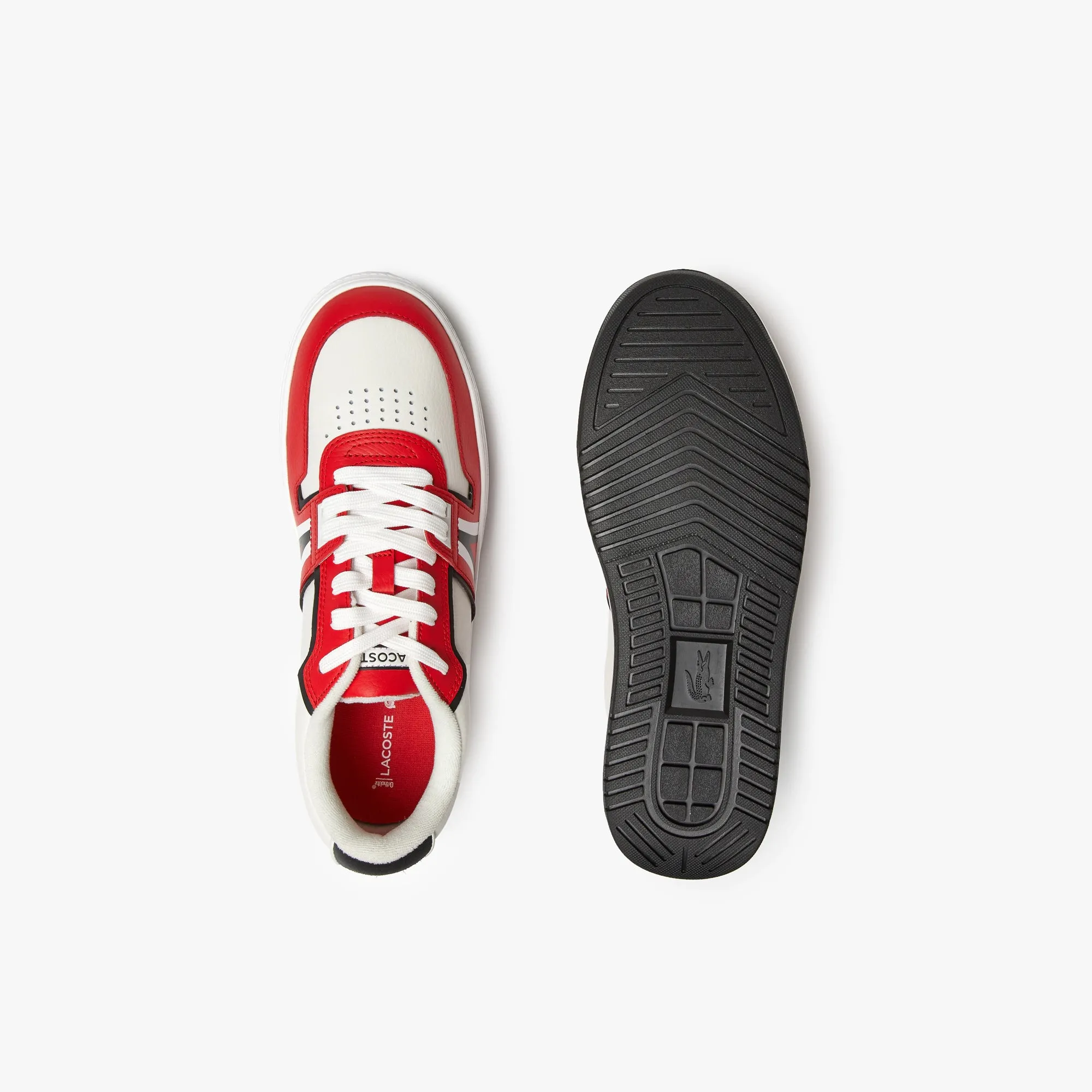 Men's Lacoste L001 Leather Sneakers - Red/White 17K