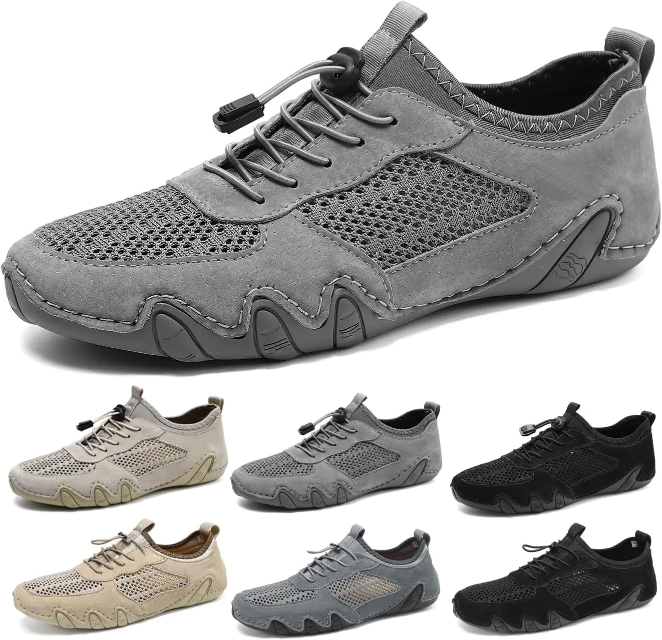 Men's Outdoor Mesh Off-Road Shoes for Summer, Lightweight and Casual, Slip-On Sports Shoes, Breathable and Non-Slip
