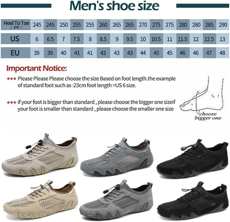 Men's Outdoor Mesh Off-Road Shoes for Summer, Lightweight and Casual, Slip-On Sports Shoes, Breathable and Non-Slip