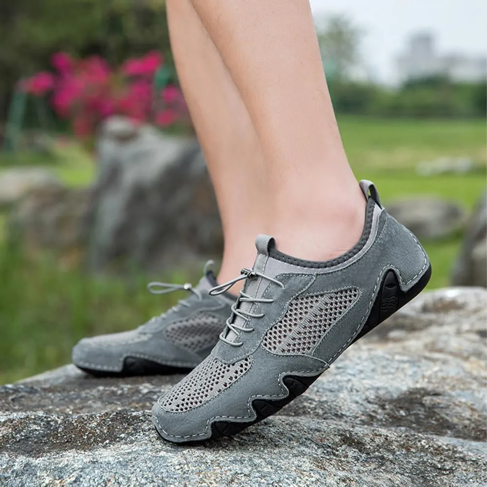 Men's Outdoor Mesh Off-Road Shoes for Summer, Lightweight and Casual, Slip-On Sports Shoes, Breathable and Non-Slip
