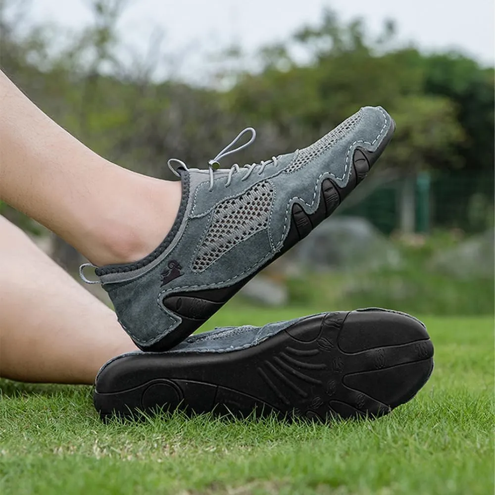 Men's Outdoor Mesh Off-Road Shoes for Summer, Lightweight and Casual, Slip-On Sports Shoes, Breathable and Non-Slip