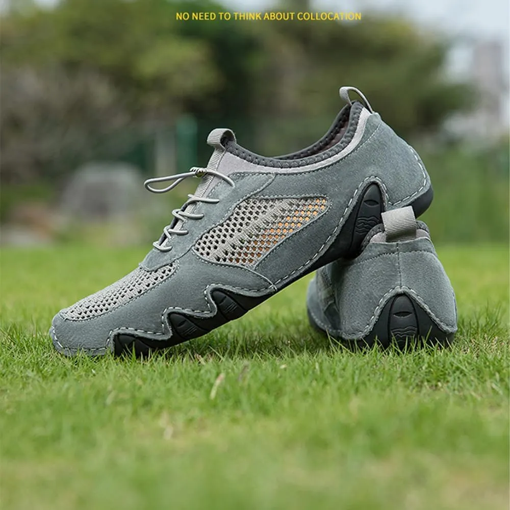 Men's Outdoor Mesh Off-Road Shoes for Summer, Lightweight and Casual, Slip-On Sports Shoes, Breathable and Non-Slip