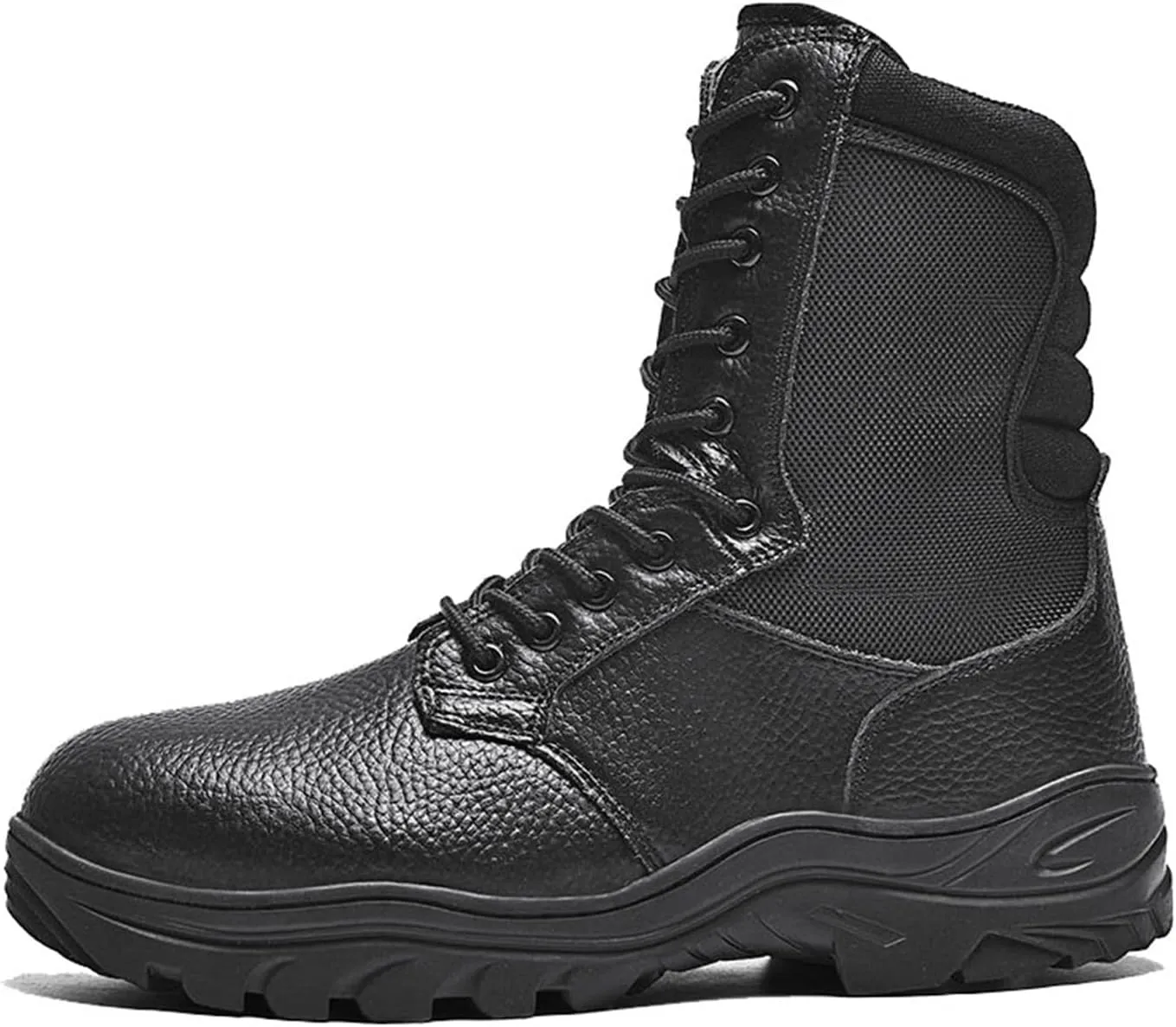 Mens Plus Size Steel Toe Boots, Wide Comfortable Breathable Leather Anti-Smash and Anti-Puncture Work Construction Boots, Indestructible Non-slip Safety Work Boot, for Warehouse