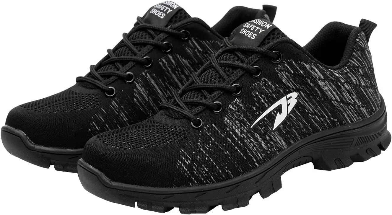 Men's Safety Toe Athletic Work Shoe,Lightweight Safety Shoes Slip Resistant Work Sneaker Breathable Puncture Proof Shoes,