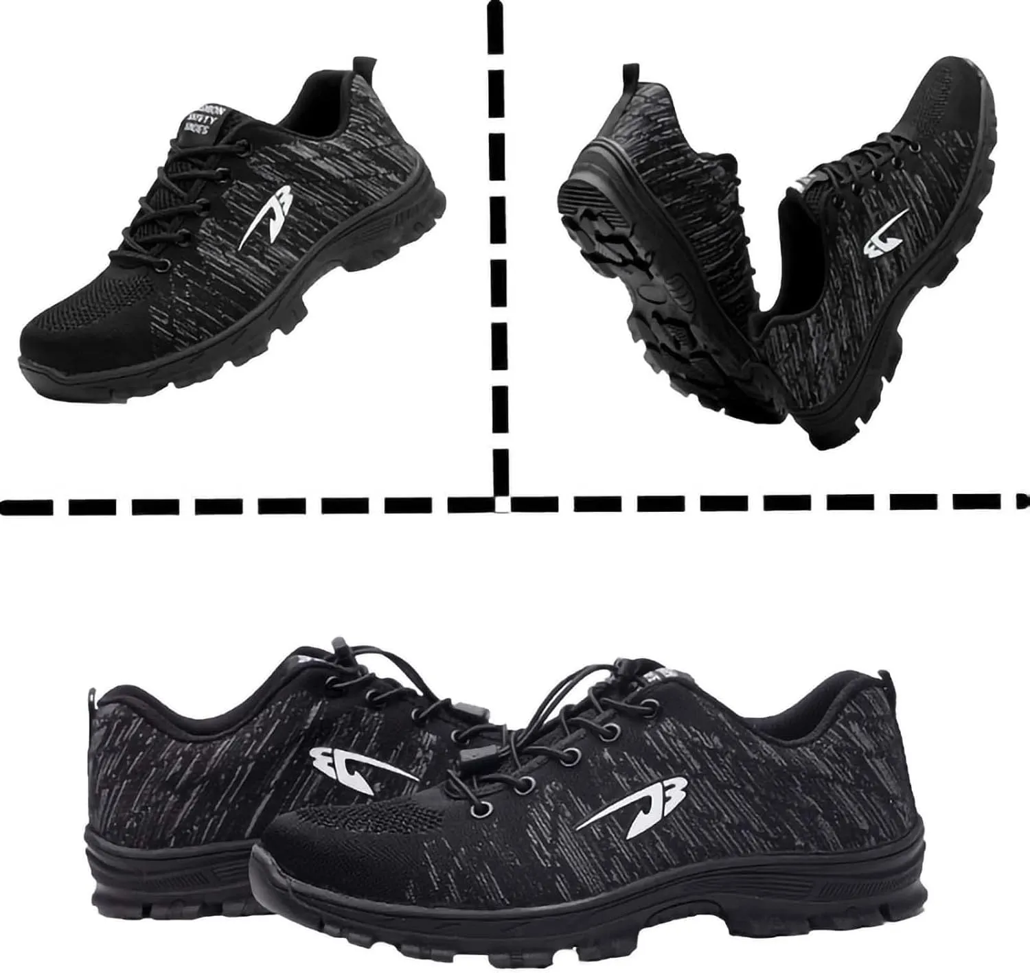 Men's Safety Toe Athletic Work Shoe,Lightweight Safety Shoes Slip Resistant Work Sneaker Breathable Puncture Proof Shoes,