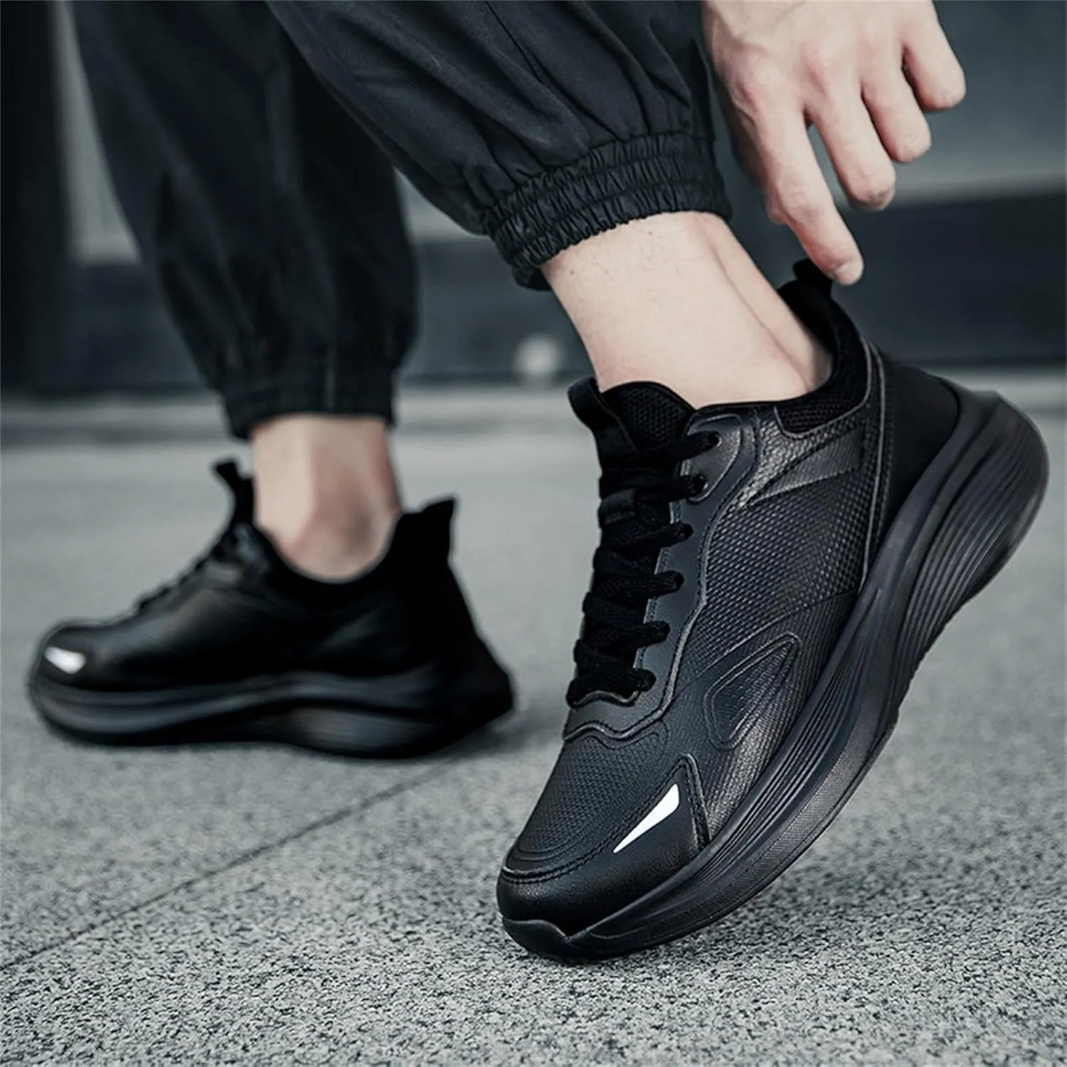 Men's Slip On Walking Shoes Comfortable Lightweight Breathable Running Sneaker Lace Up Low Top Casual Sneakers for Gym Tennis Workout