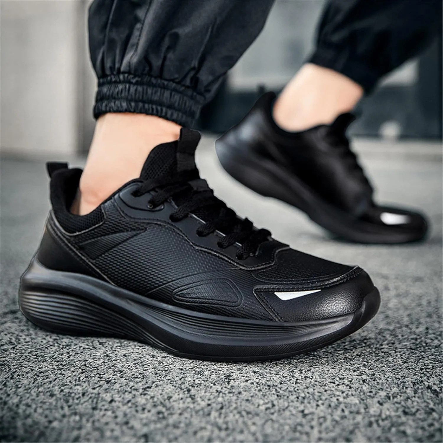 Men's Slip On Walking Shoes Comfortable Lightweight Breathable Running Sneaker Lace Up Low Top Casual Sneakers for Gym Tennis Workout