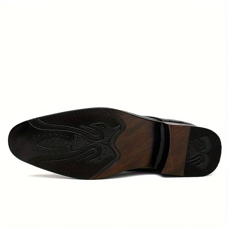 Men's Stylish Lace Up Rubber Sole Dance Floor Dress Shoes