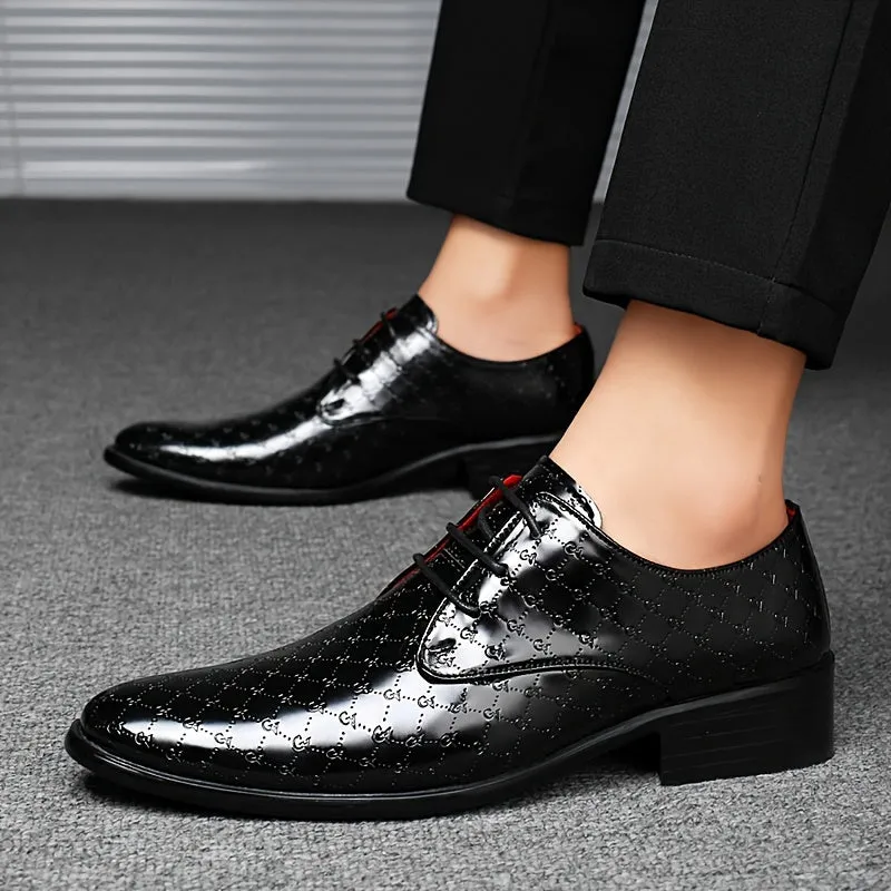 Men's Stylish Lace Up Rubber Sole Dance Floor Dress Shoes