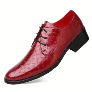 Men's Stylish Lace Up Rubber Sole Dance Floor Dress Shoes