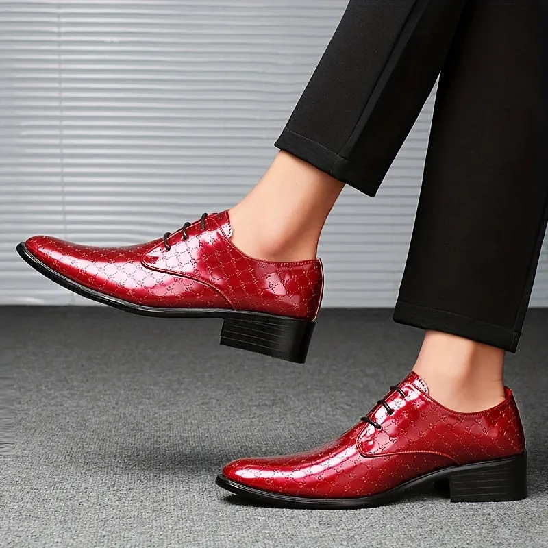 Men's Stylish Lace Up Rubber Sole Dance Floor Dress Shoes