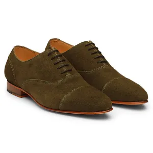 Olive Suede Toecap Oxfords