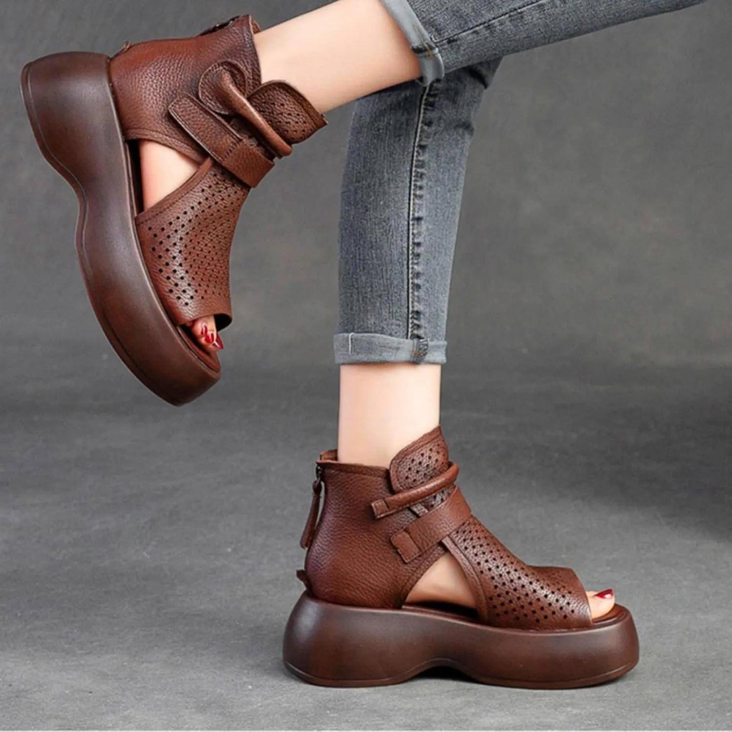 Platform Sandals Women Featuring Foam Cushioned Insoles Women's Platform Sandals Wedge Open Toe Sandals