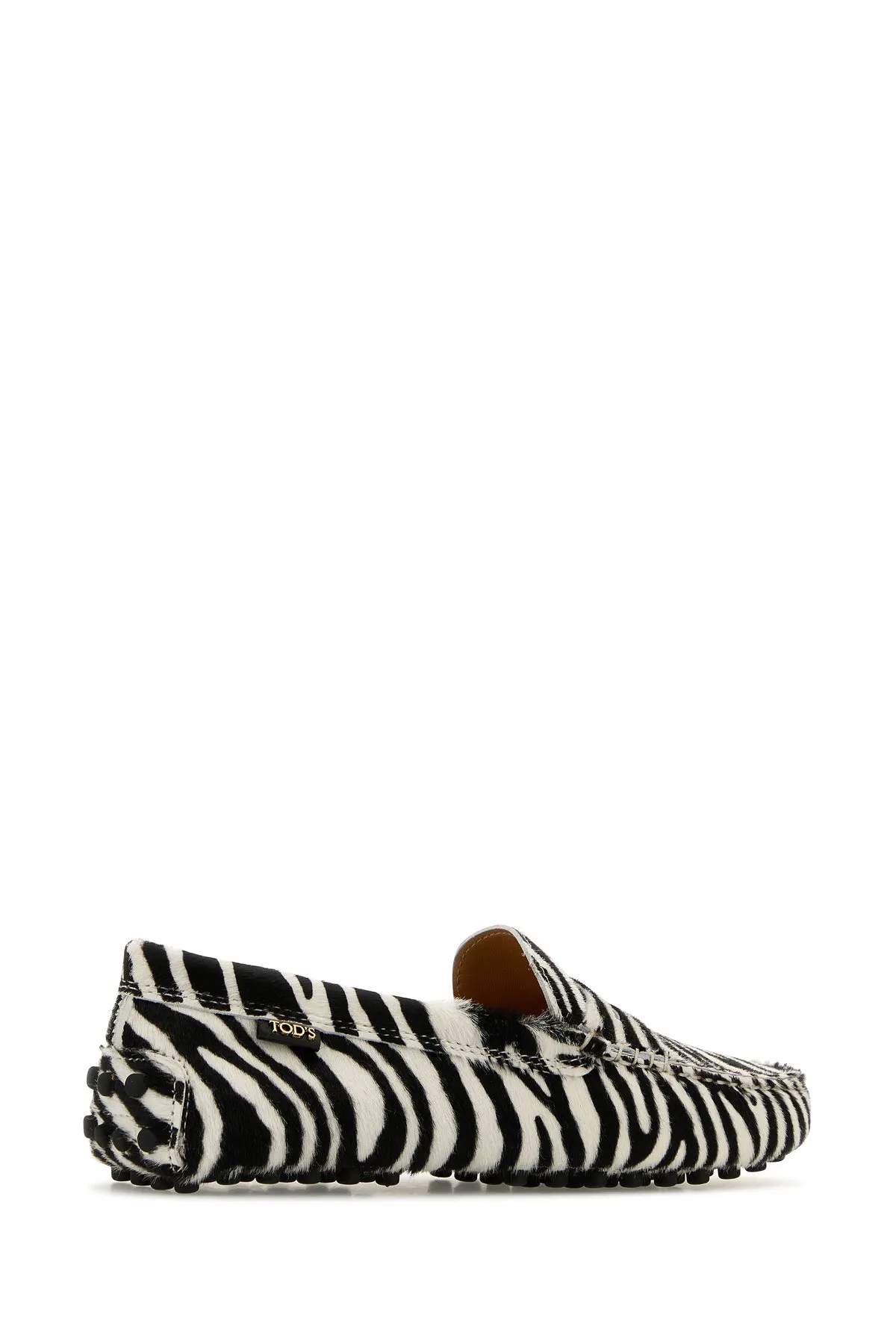 Printed calf hair loafers