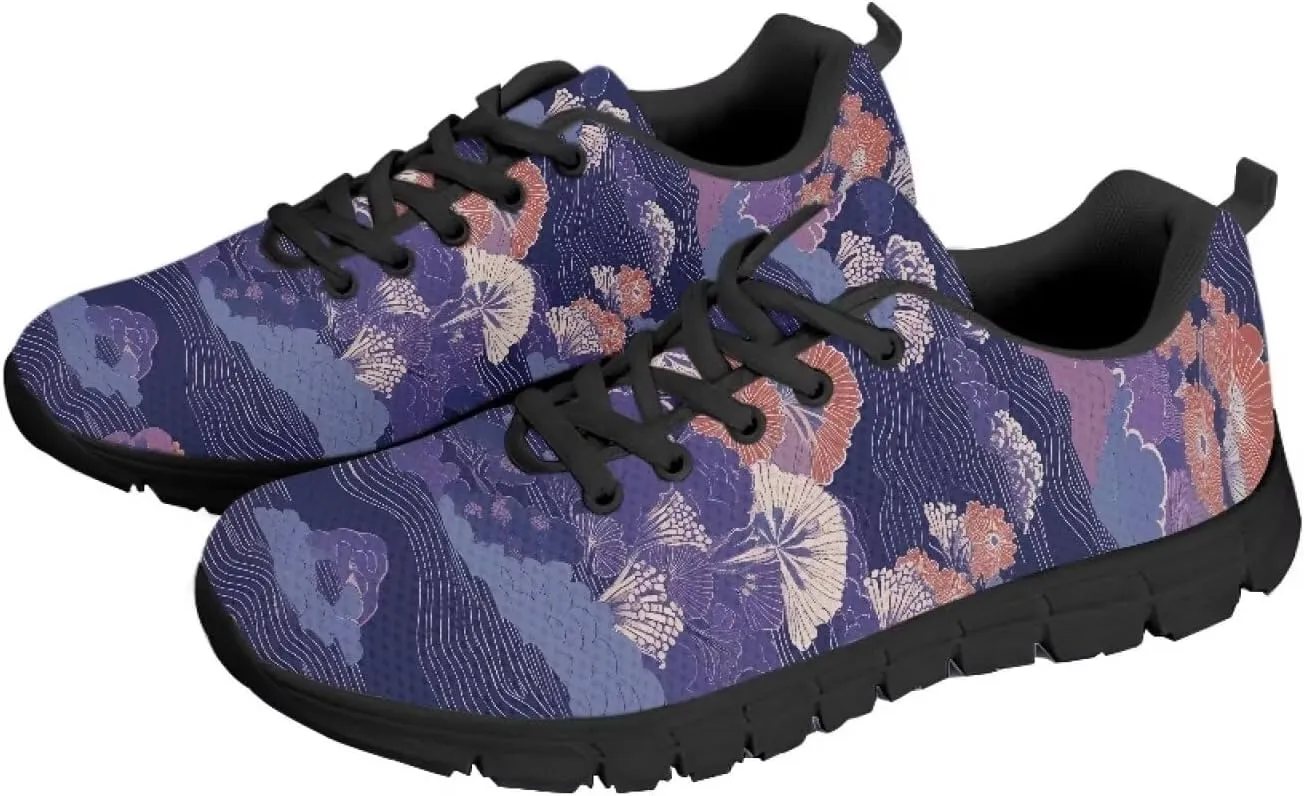 Running Sneakers for Women Soft Lace-Up Tennis Sneakers for Ladies Low-Top Anti-Skid Outdoor Workout Hiking Shoes for Teen Girls US 5-12