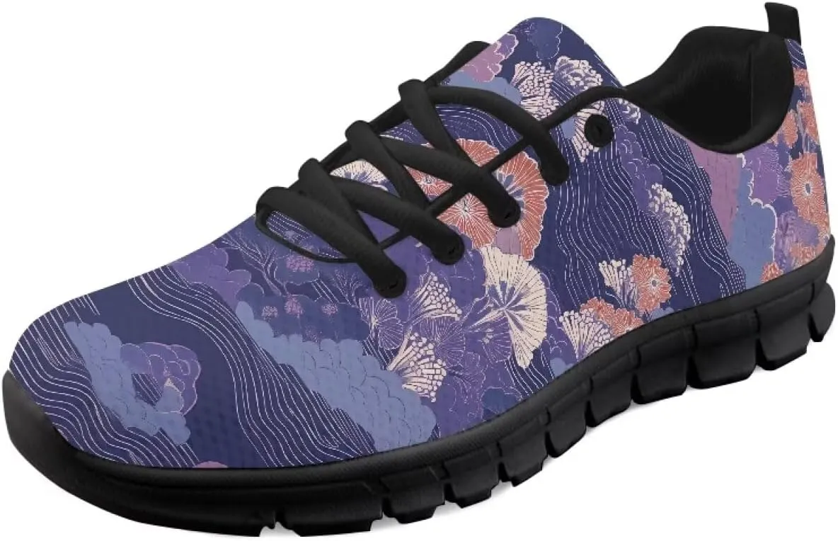 Running Sneakers for Women Soft Lace-Up Tennis Sneakers for Ladies Low-Top Anti-Skid Outdoor Workout Hiking Shoes for Teen Girls US 5-12