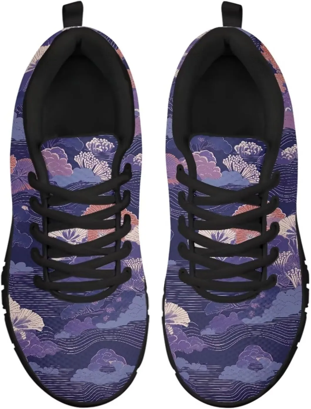 Running Sneakers for Women Soft Lace-Up Tennis Sneakers for Ladies Low-Top Anti-Skid Outdoor Workout Hiking Shoes for Teen Girls US 5-12