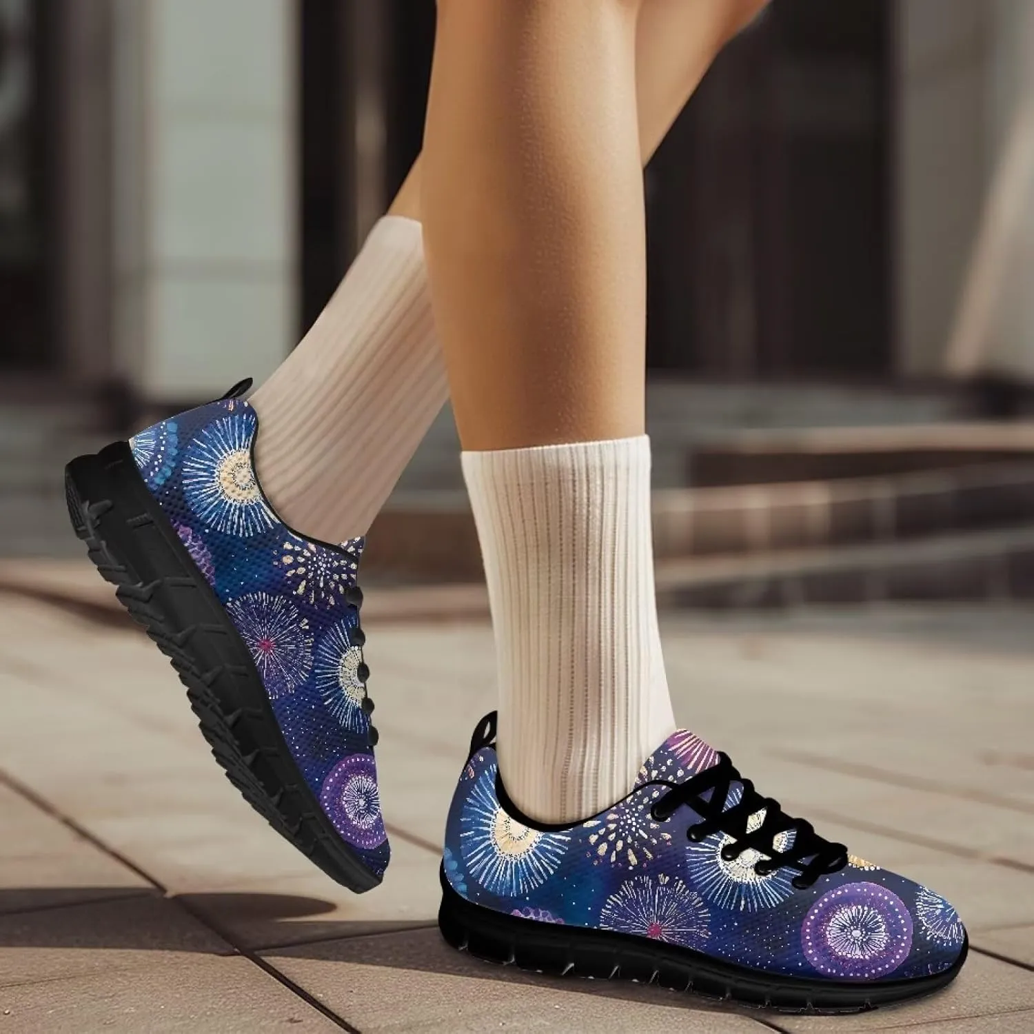 Running Sneakers for Women Soft Lace-Up Tennis Sneakers for Ladies Low-Top Anti-Skid Outdoor Workout Hiking Shoes for Teen Girls US 5-12