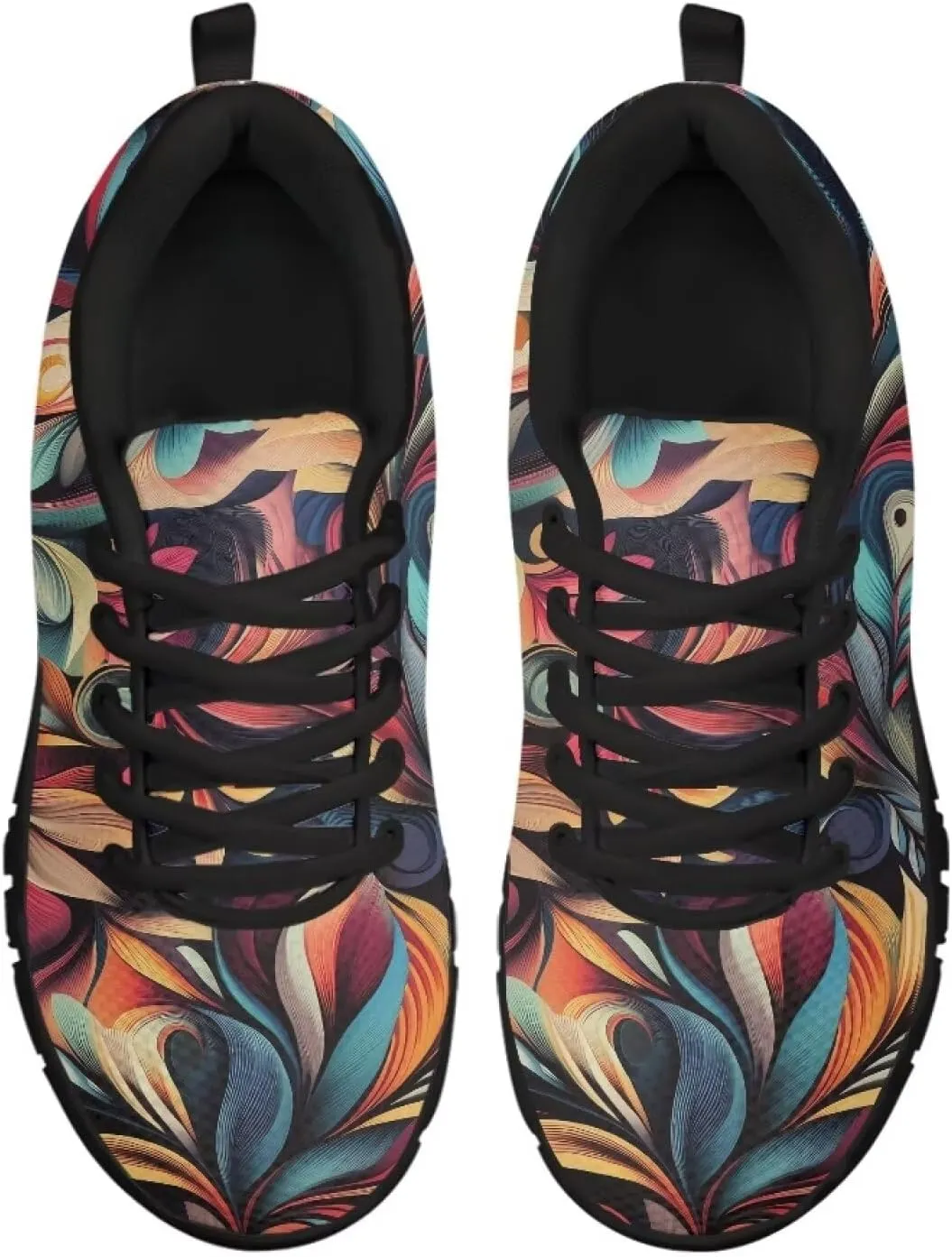 Running Sneakers for Women Soft Lace-Up Tennis Sneakers for Ladies Low-Top Anti-Skid Outdoor Workout Hiking Shoes for Teen Girls US 5-12