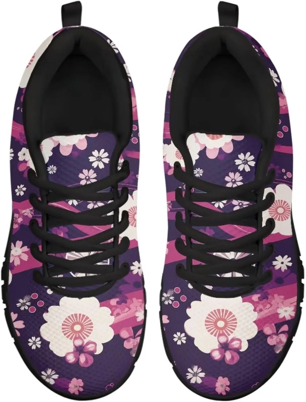 Running Sneakers for Women Soft Lace-Up Tennis Sneakers for Ladies Low-Top Anti-Skid Outdoor Workout Hiking Shoes for Teen Girls US 5-12
