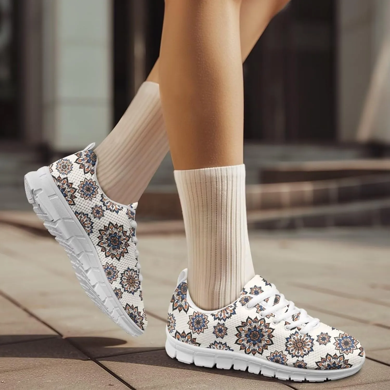 Running Women's Sneakers Cozy Lightweight Workout Non-Slip Walking Sneakers for Womens Lace-Up Breathable Mesh Tennis Shoes for Ladies US 5-12