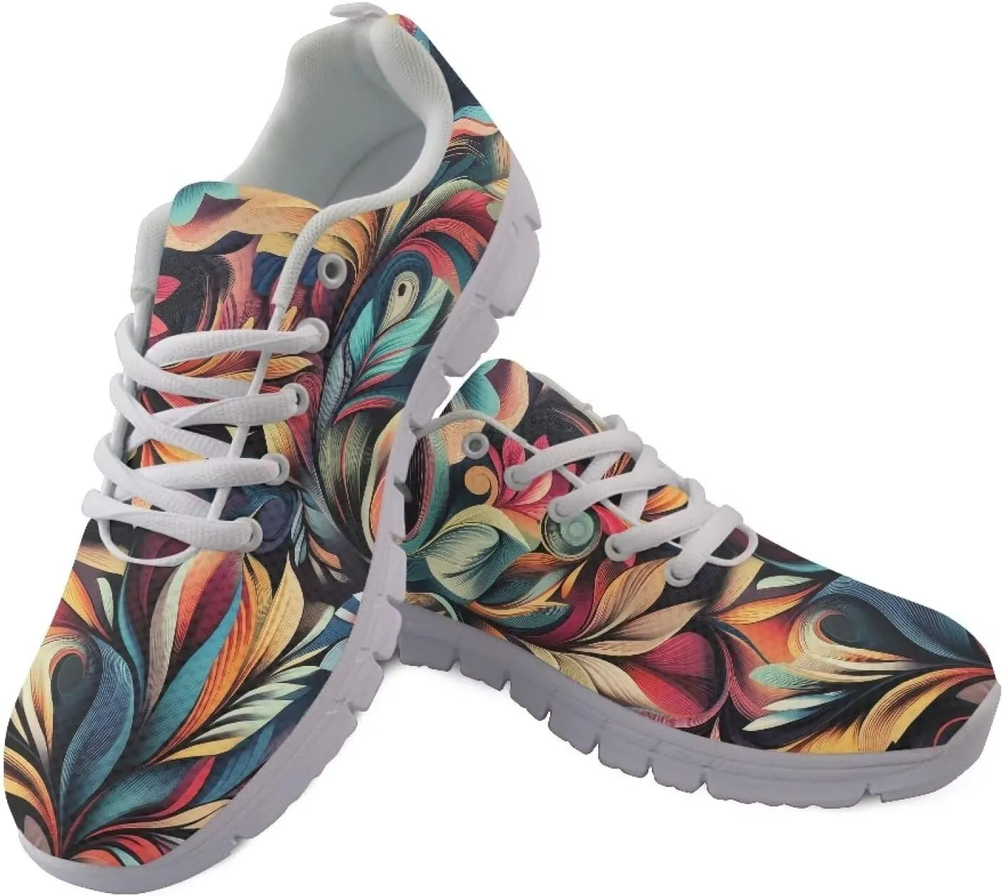 Running Women's Sneakers Cozy Lightweight Workout Non-Slip Walking Sneakers for Womens Lace-Up Breathable Mesh Tennis Shoes for Ladies US 5-12
