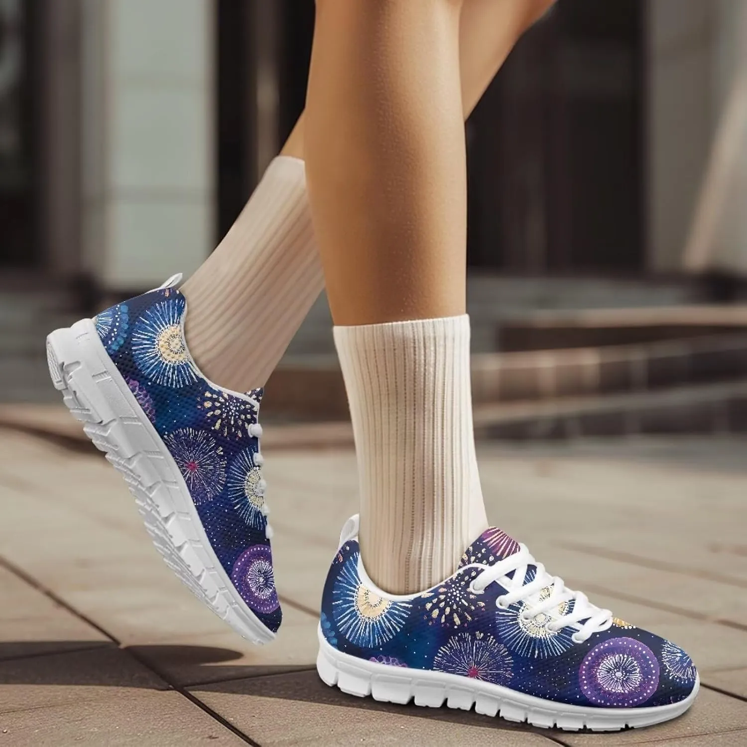 Running Women's Sneakers Cozy Lightweight Workout Non-Slip Walking Sneakers for Womens Lace-Up Breathable Mesh Tennis Shoes for Ladies US 5-12
