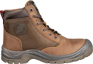 SAFETY JOGGER Dakar S3 Steel Toe Work Boots for Men and Women with Breathable Mesh Lining, Steel Safety Midsole Plate, and Slip Resistant PU Outsole, Brown, 10.0