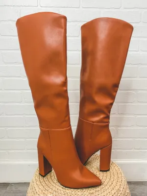 Signal knee high boots cognac