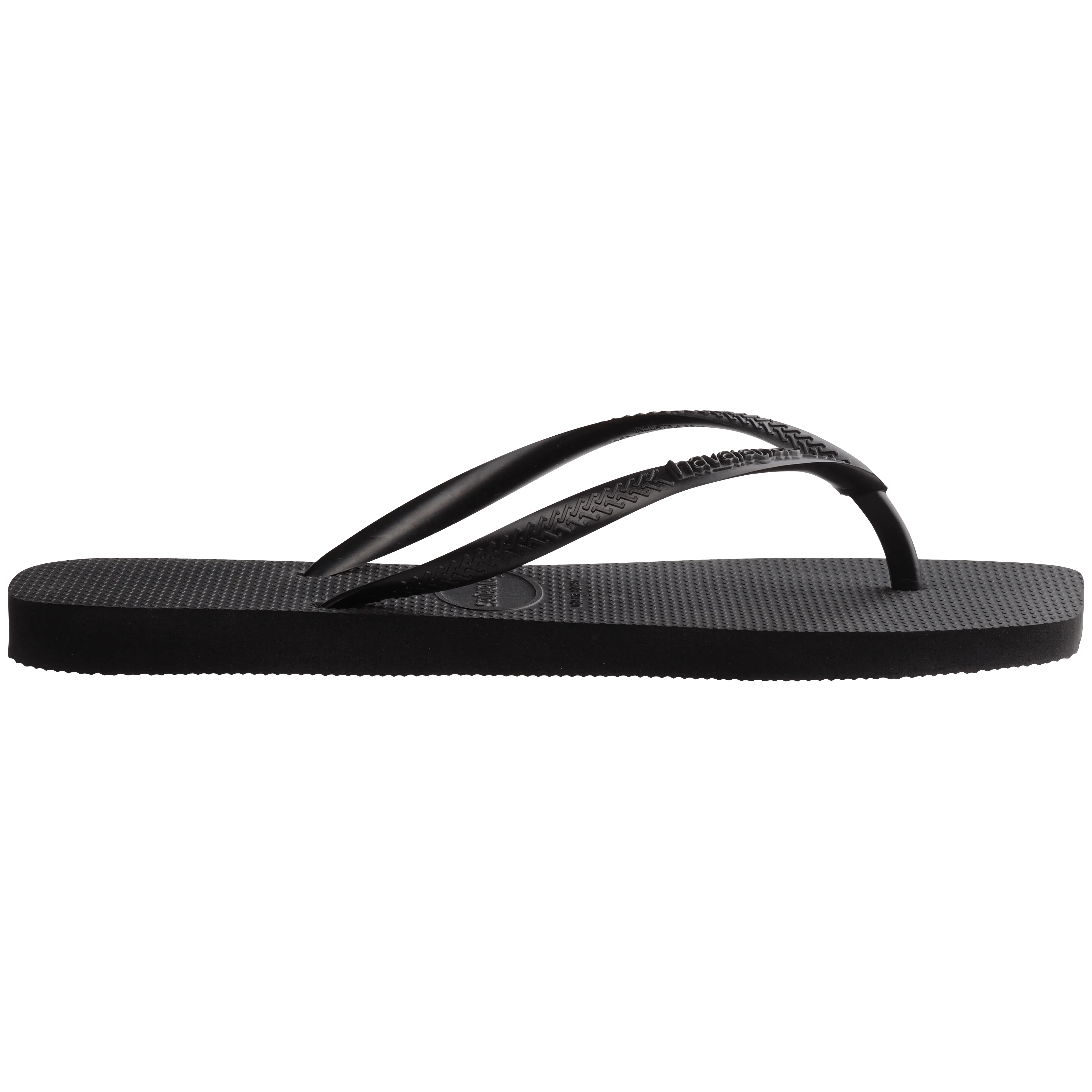 Slim Square Logo Flip Flops (Black)